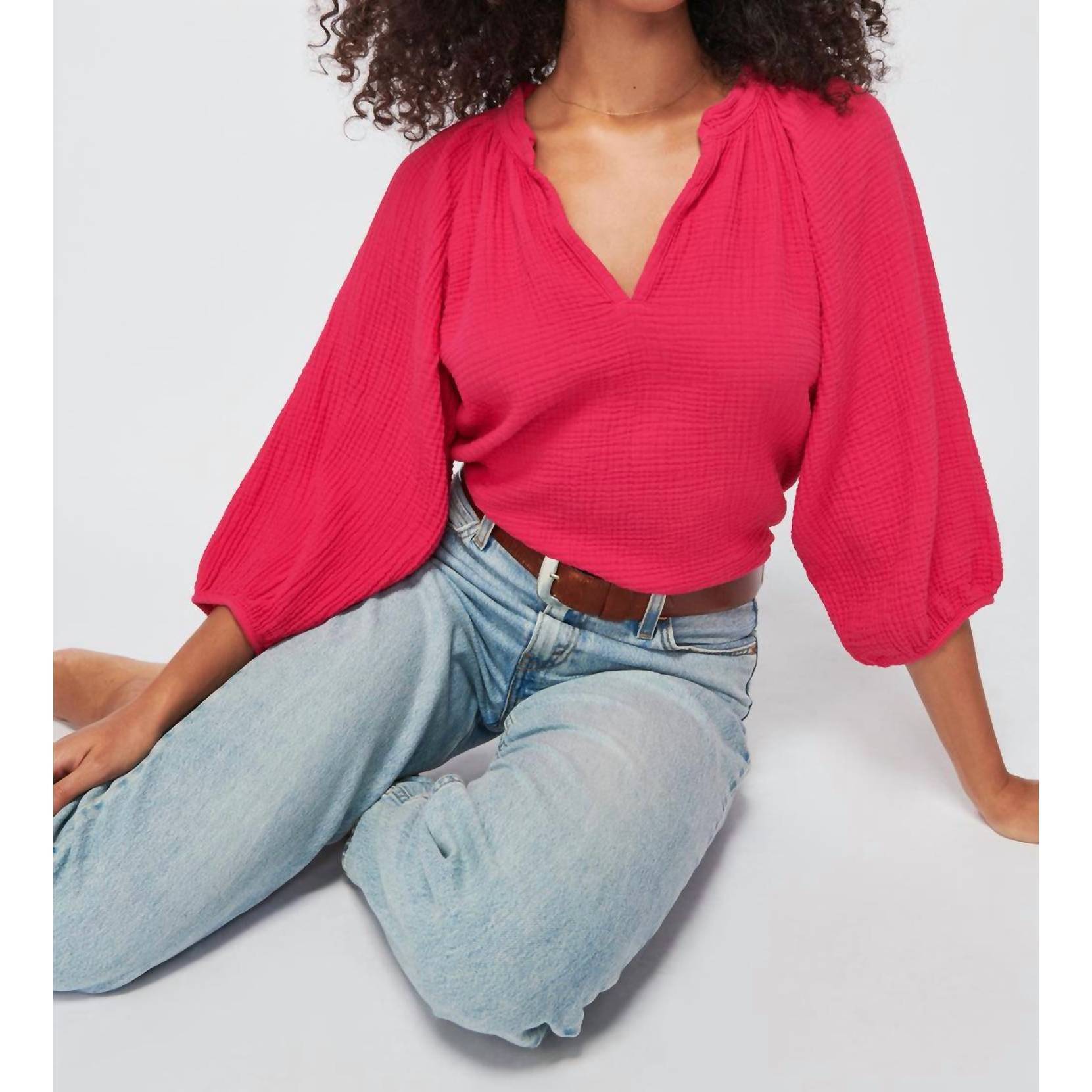 New Nation Ltd Mimi Romance Blouse In Pink